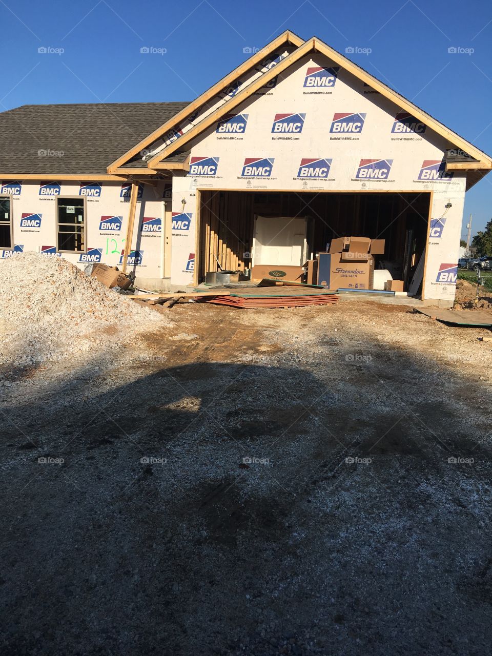 Another house going up in a new addition near by. Have new friends who live on this block.