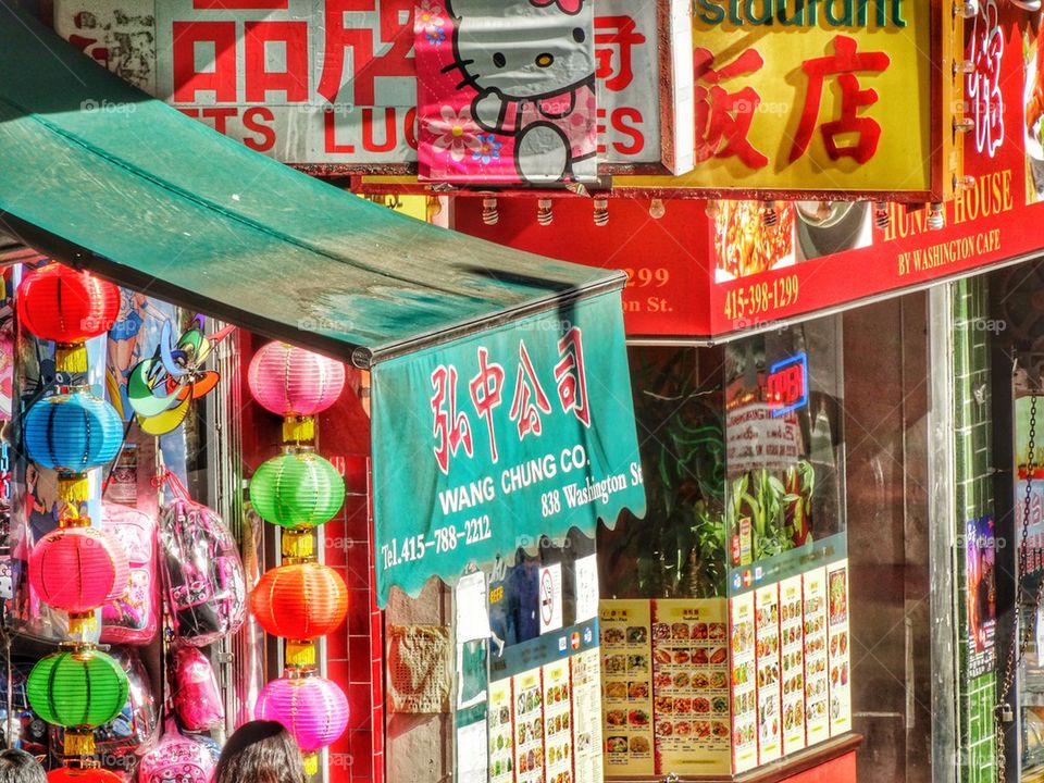 Colorful Chinatown Street Scene