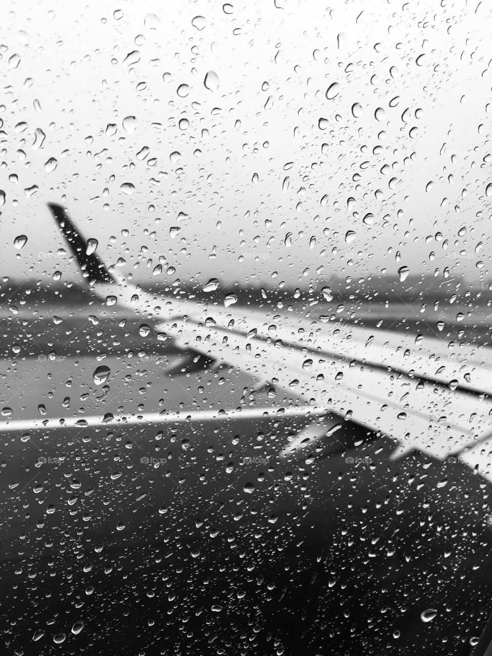 Ready for takeoff on a rainy day 