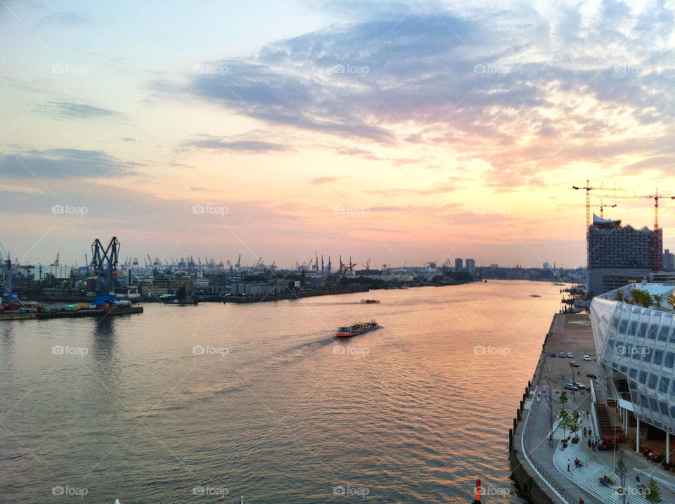 sky sunset clouds river by cyrano