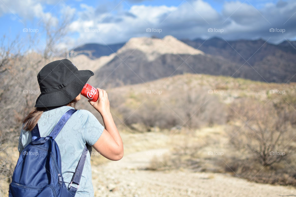 Hiking with coke 