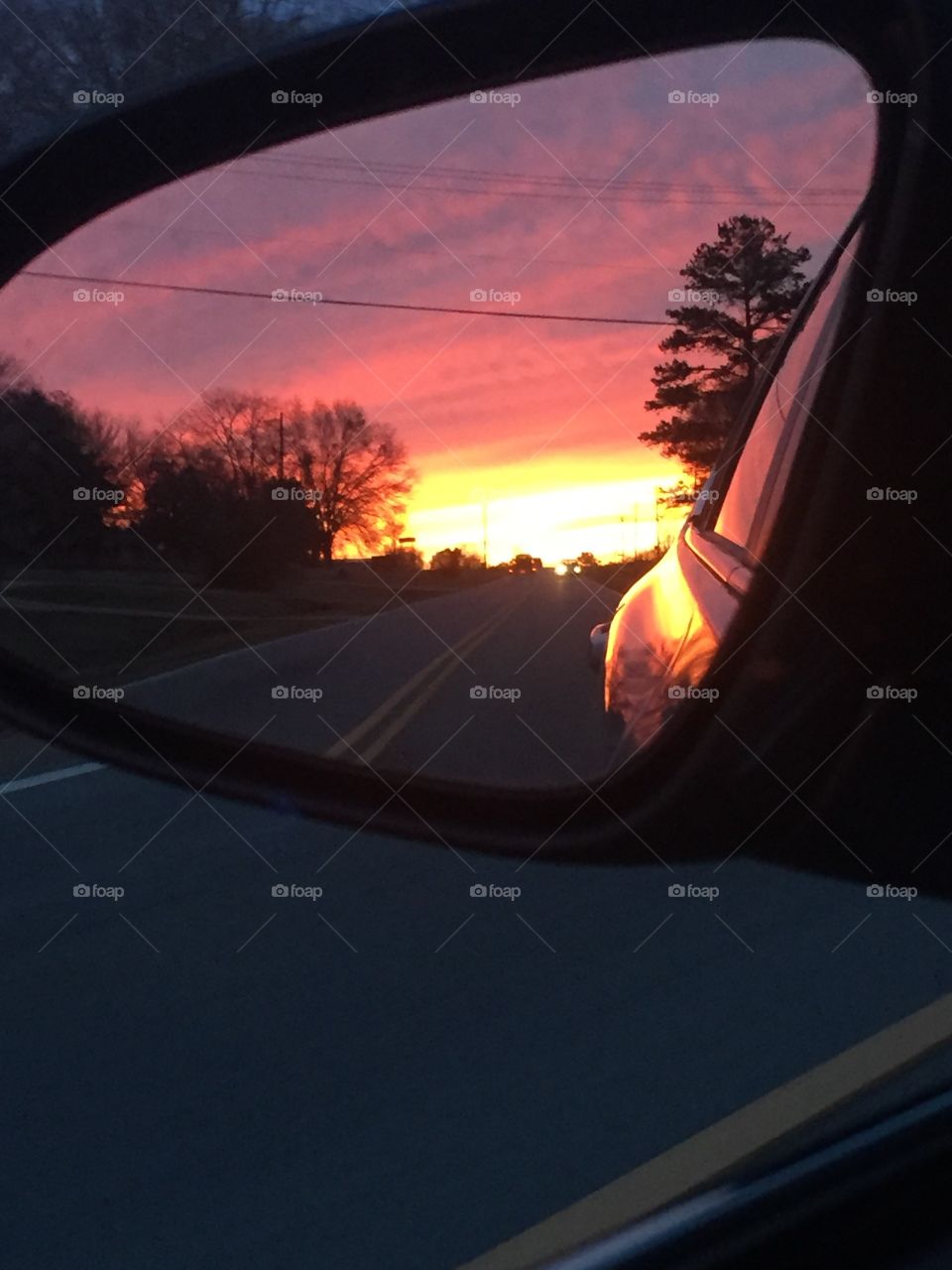 Sunset in the rear view 