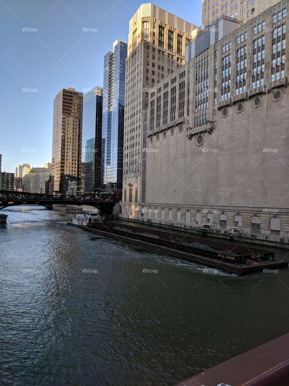 Barge on Chicago River