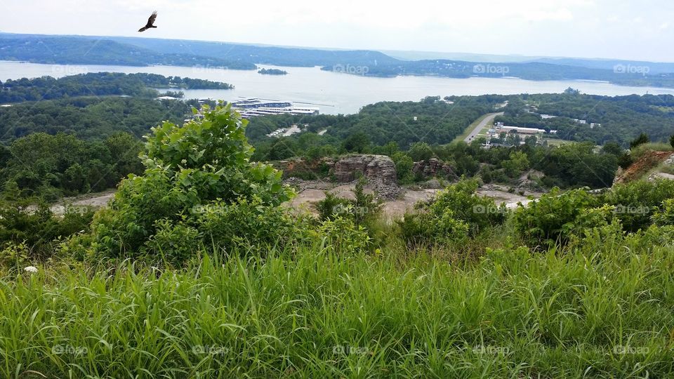 Overlooking Table Rock Lake. The view of Table Rock Lake from the top of a cliff. 