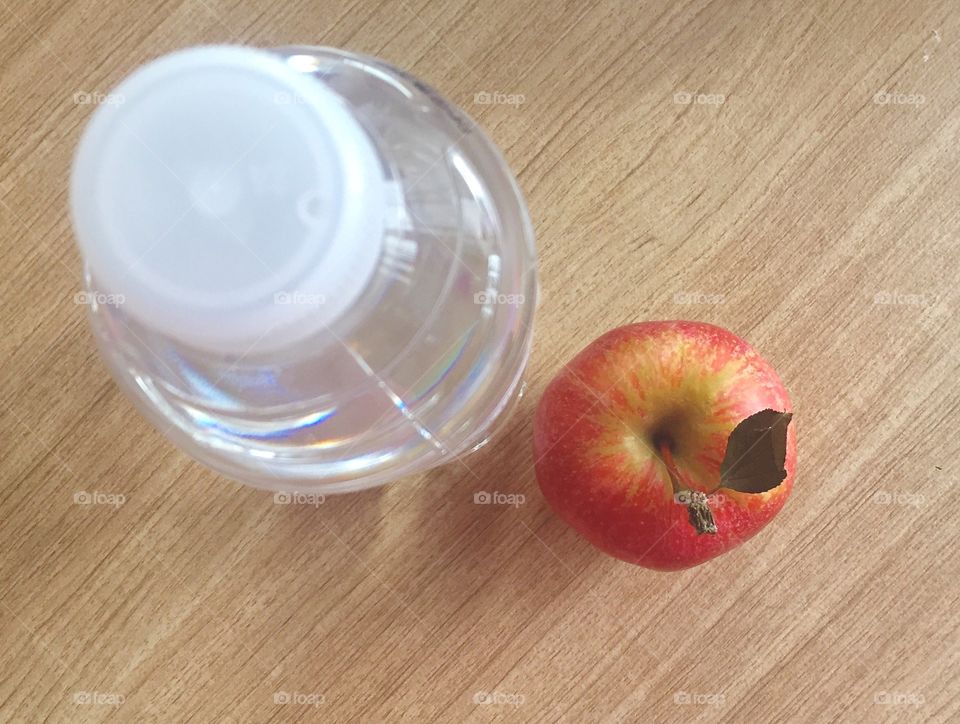 Apple and bottled water