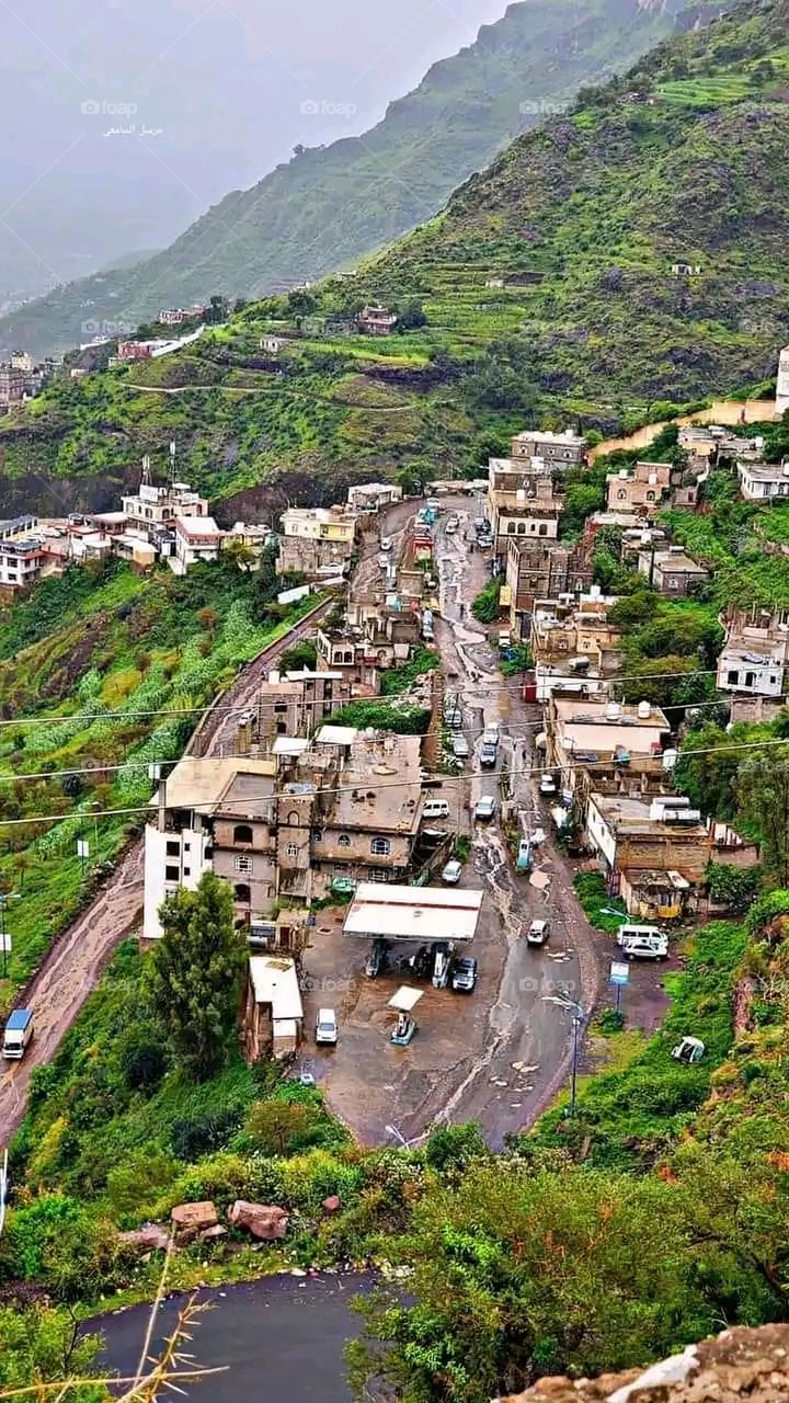 Glory be to God, the magnificent and picturesque view and the natural green trees are a view that is nothing more wonderful than it