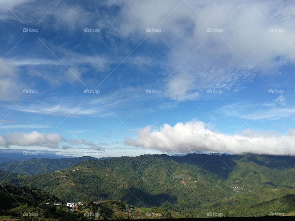 Mountain range view from my home at Ranau