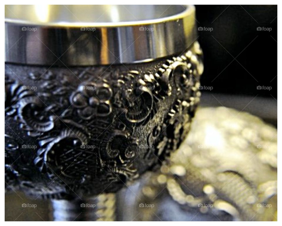 Pewter wine goblet 