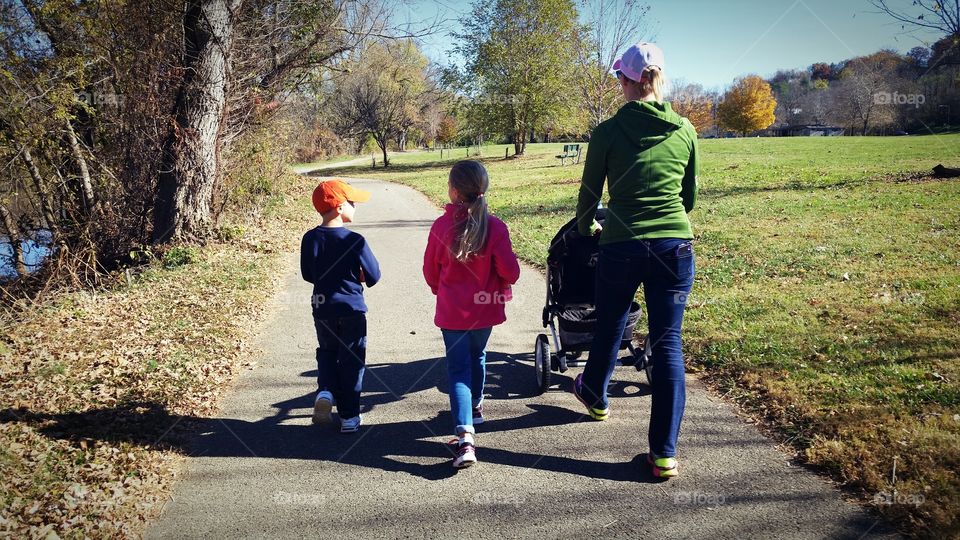 Walking the trail at the park