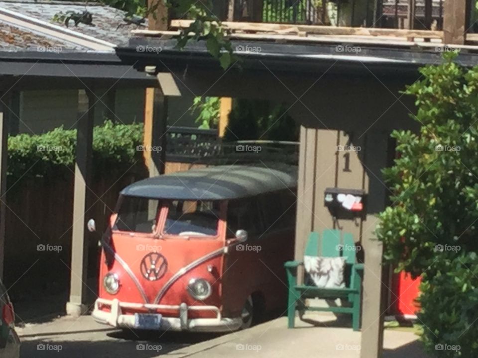 Old Volkswagen Van in the Driveway of a home in White Rock 