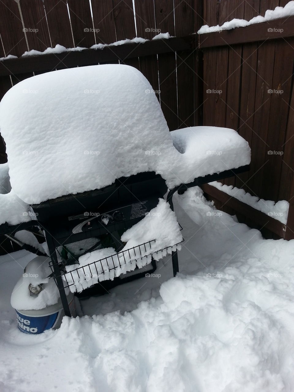 Grill covered in snow!