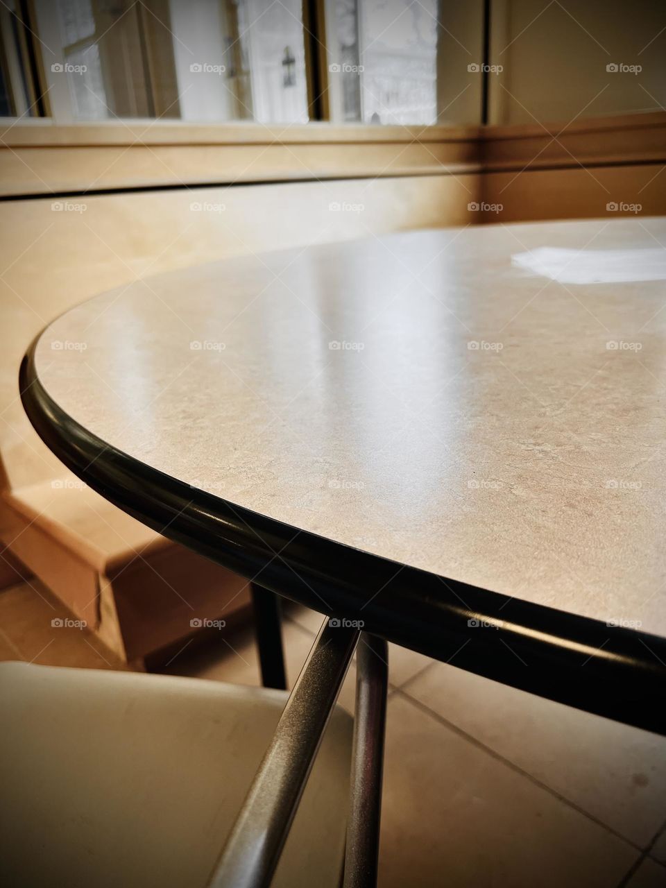 A tan study lobby area at college.