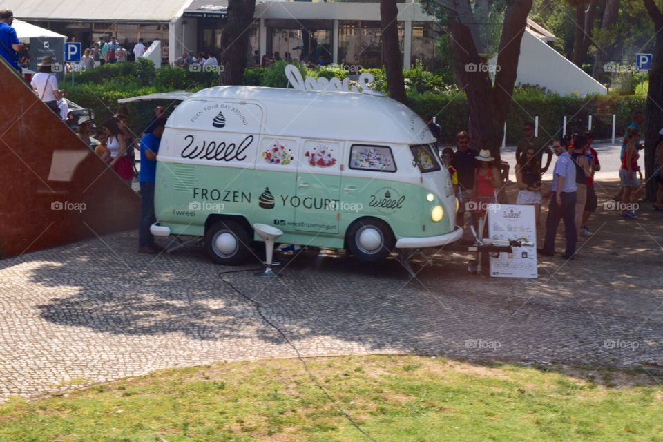 Frozen yogurt truck