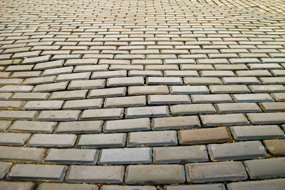 Yellow pavement in Sofia, Bulgaria.