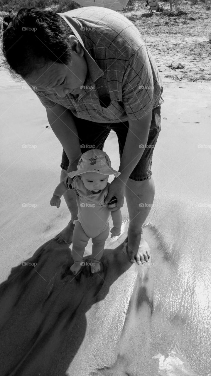 first steps on the beach