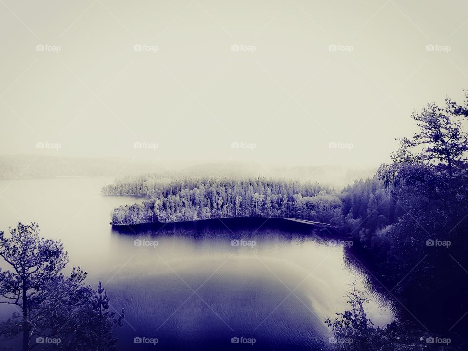 Misty Lake w/Low saturation. - Sweden