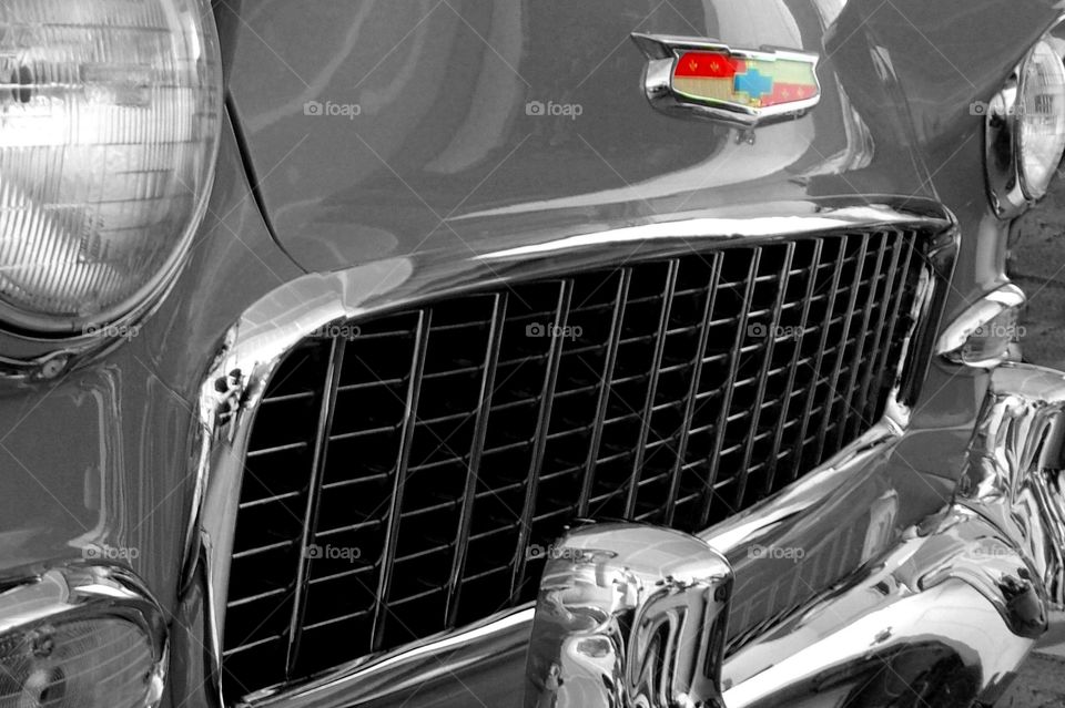 clean front end of a 1955 Chevy (Chev)