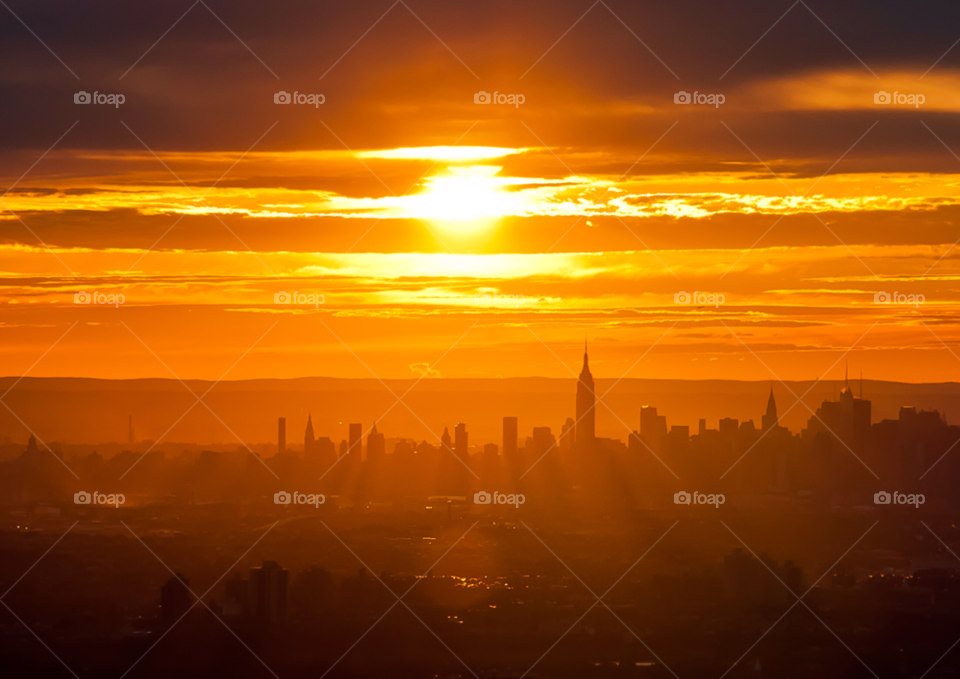 city sunset usa new york by joeair