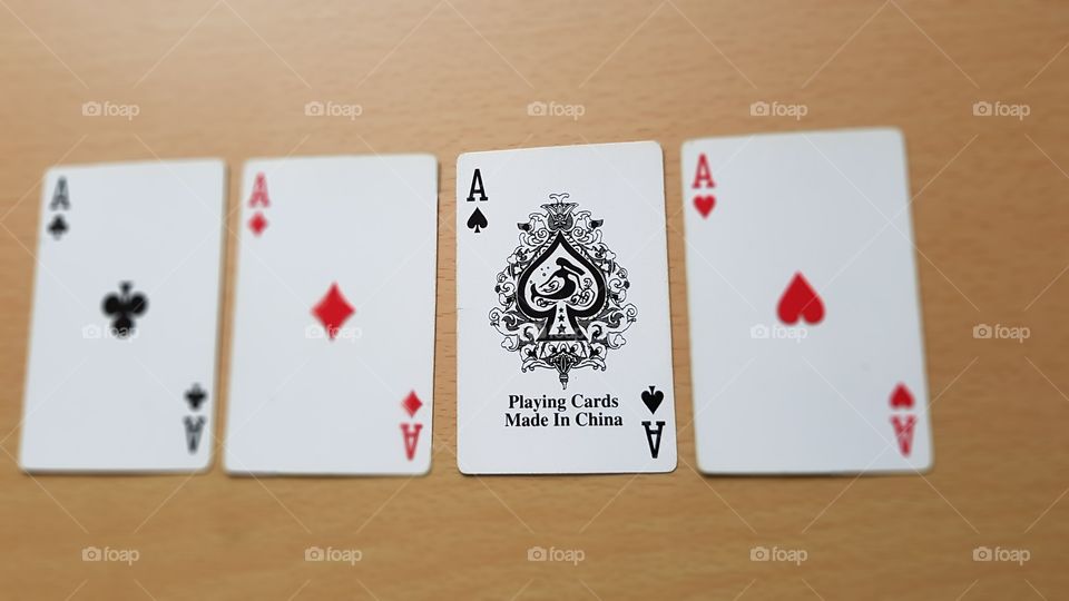 Poker full ace playing cards game
