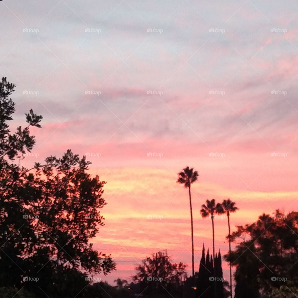 Yorba Linda Sunset. Sunset view on Thanksgiving Day (2014) from Orange County, CA.
