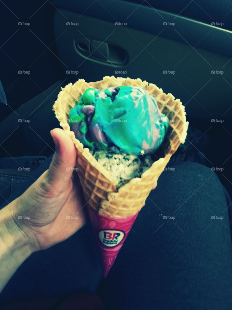 wild ice cream. waffle cone