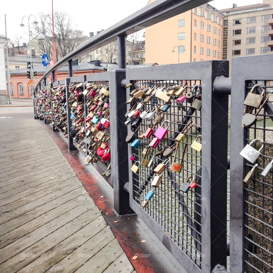 love locks bridge helsinki