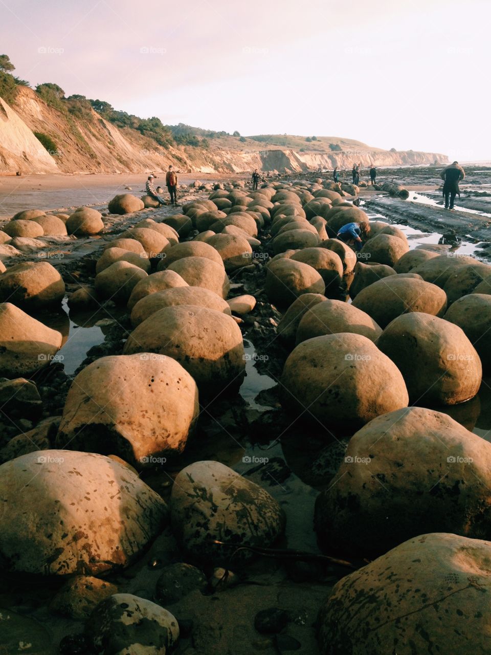 Bowling Ball Beach . Winter vacation in Mendocino county to beach with cool geological formations 
