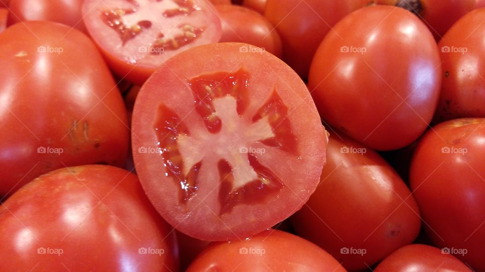 red tomatoe close up