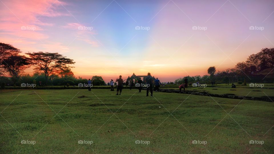 After sun down in the ratu boko palace compound