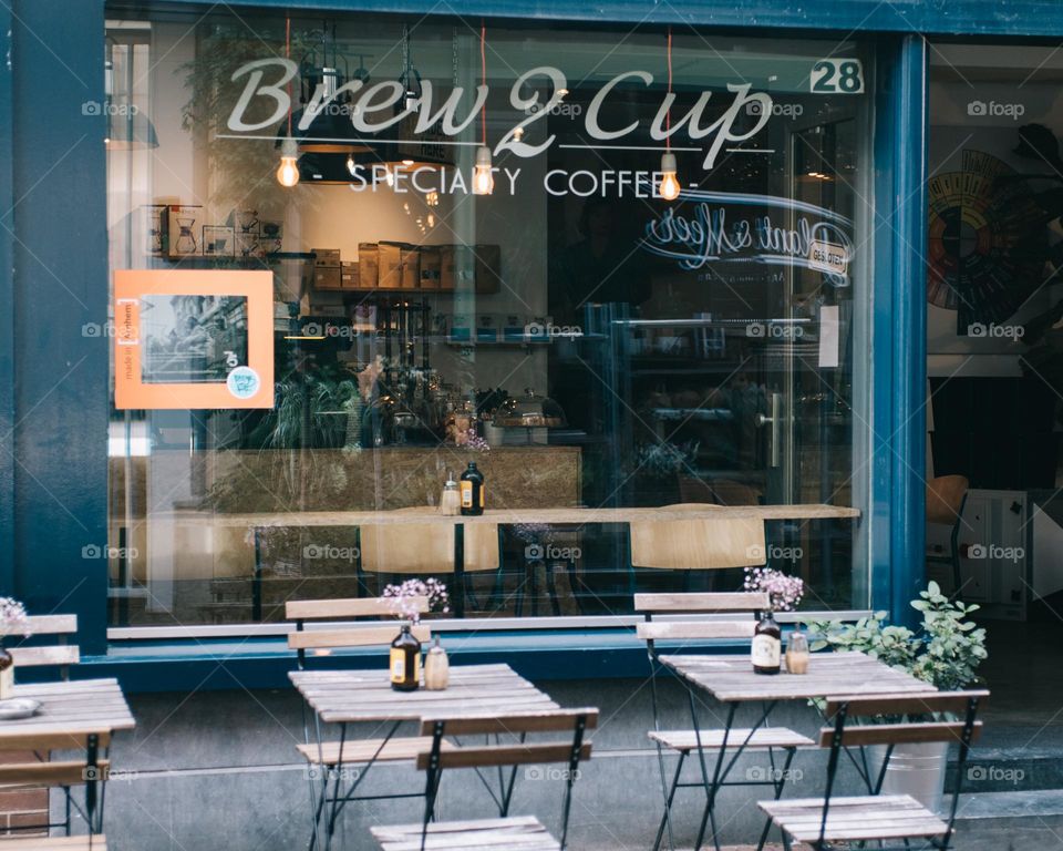 Cafe speciality coffee in a city in The Netherlands, Arnhem.