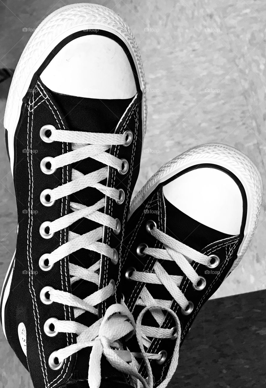 Black and white converse