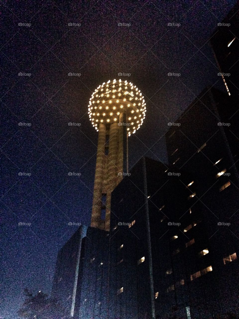 Light up the night. Reunion tower in Dallas 