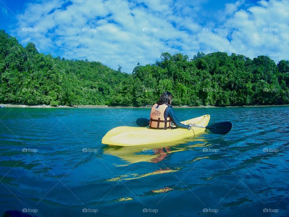 Kayaking at Libtong Cove, Surigao de Sur, Philippines