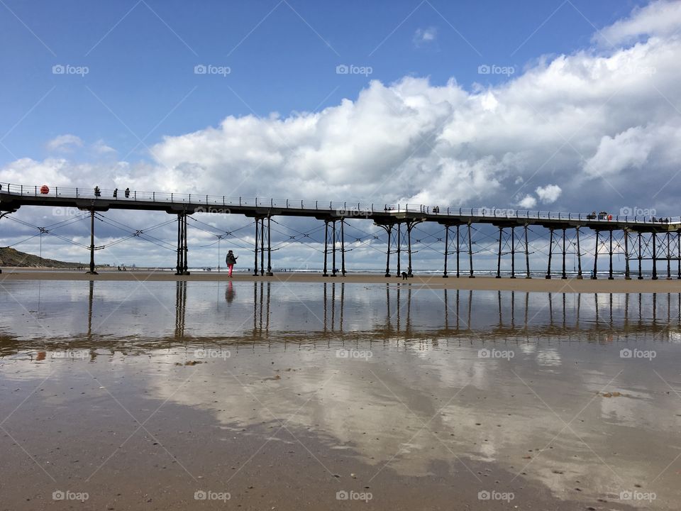 Saltburn Pier when the tide is out on a beautiful day ...