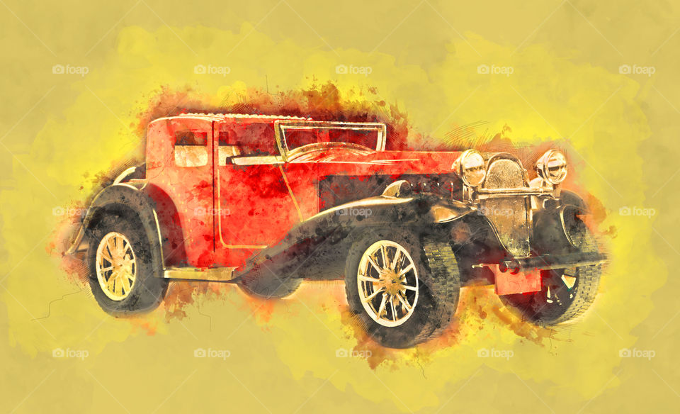 Vintage retro car painting