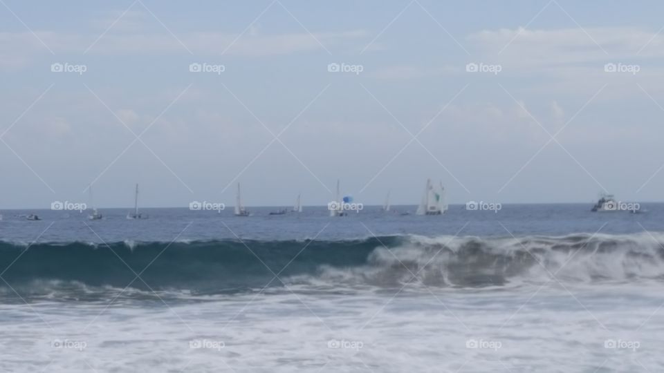 Sailboats on the Ocean