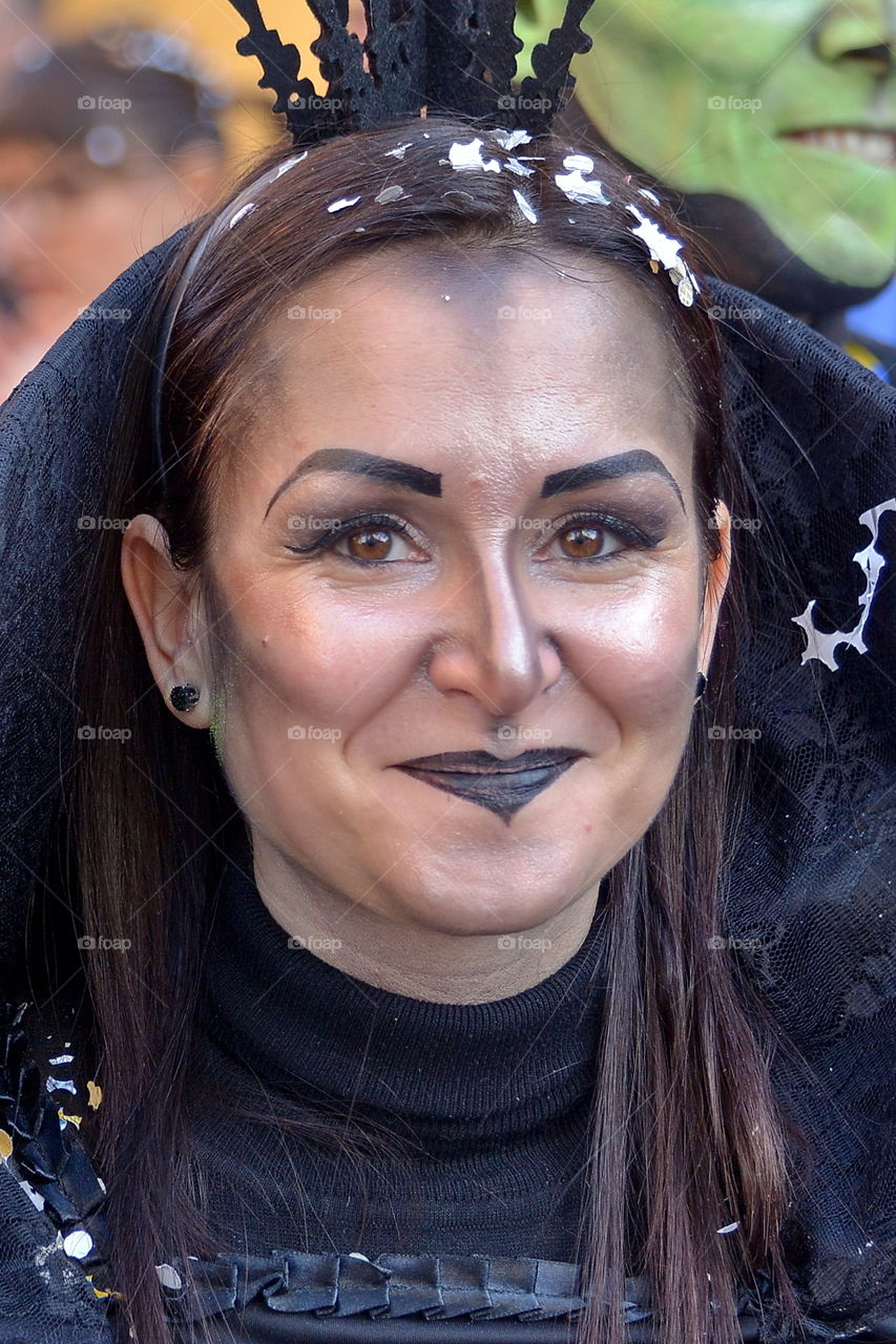 carnival parade, woman portrait