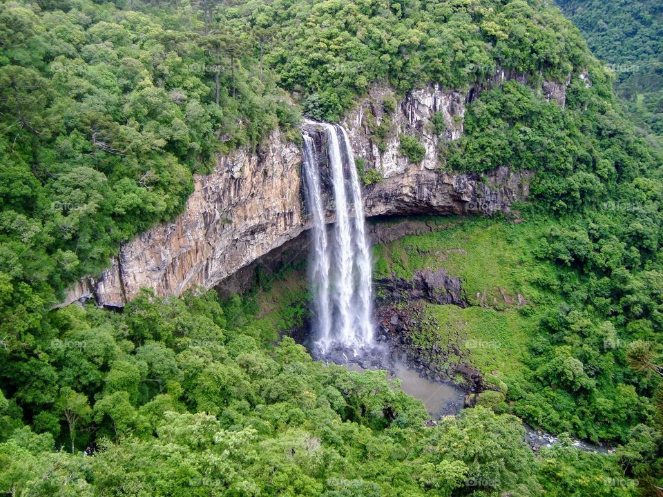 Aerial view of a waterfall 