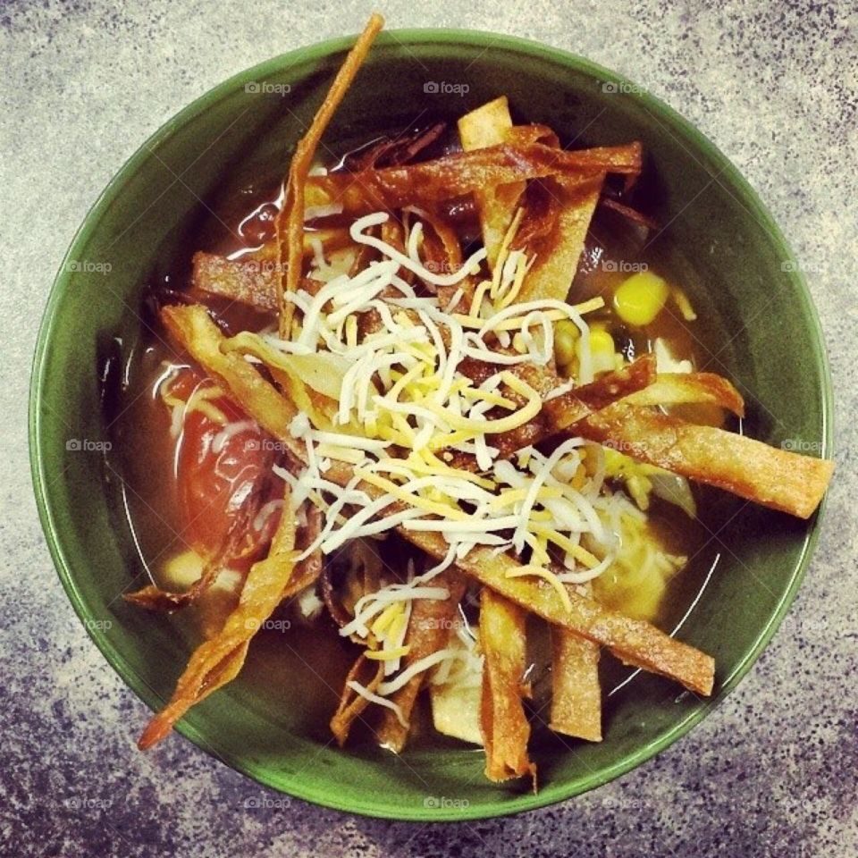 Chicken tortilla . Healthy soup
