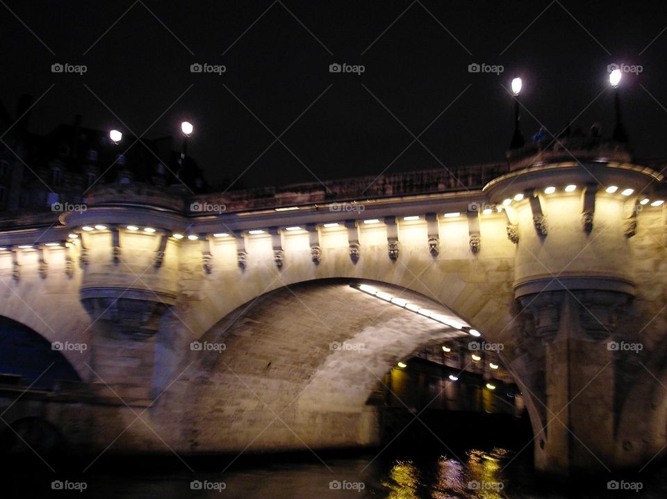 Bridge in Paris in the nightlights