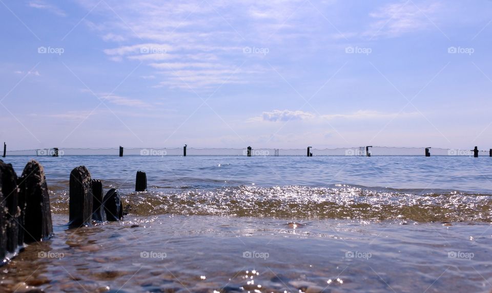 Beach view with stones