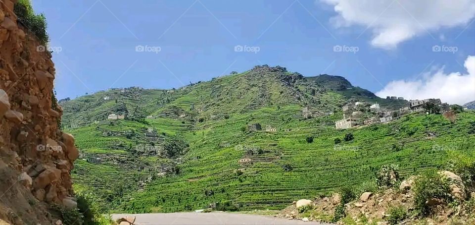 Glory be to God, the magnificent and picturesque view and the natural green trees are a view that is nothing more wonderful than it