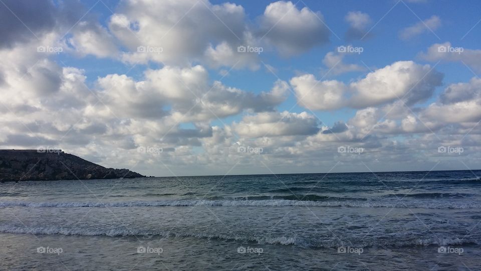 clouds on the beach