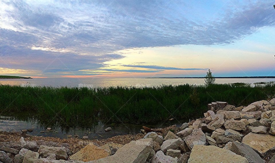 Rock climbing at Sunset. Green Bay, Wisconsin