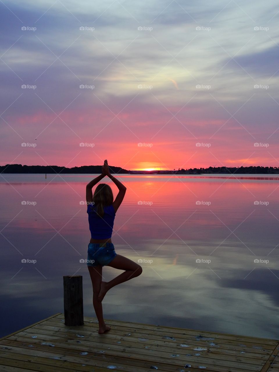 Yoga in sunrise 