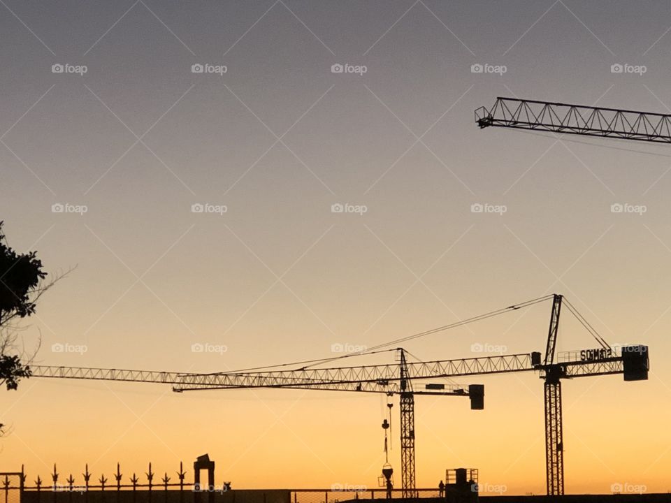 Construction sunset