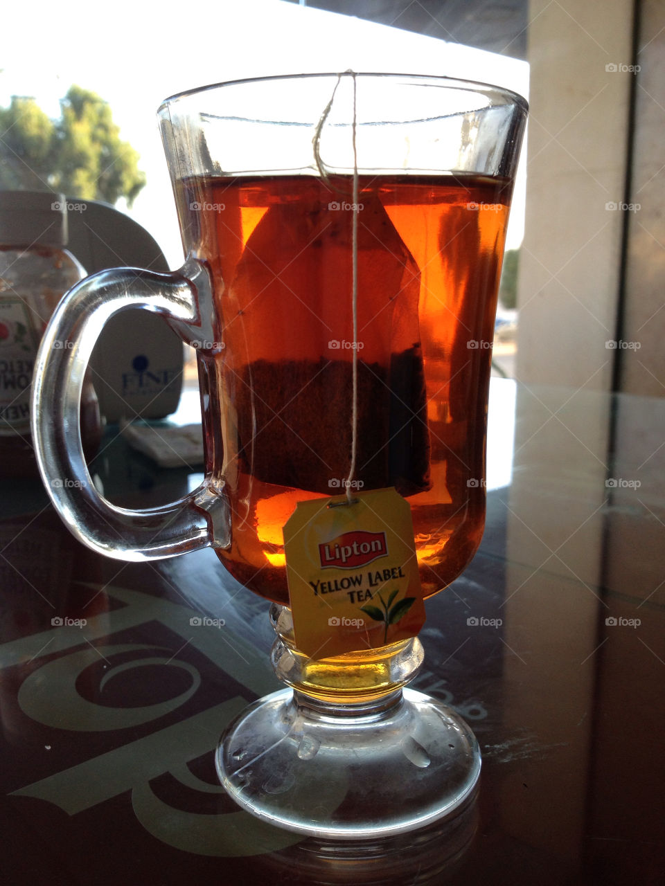 yellow red glass tea by a.bilbaisi