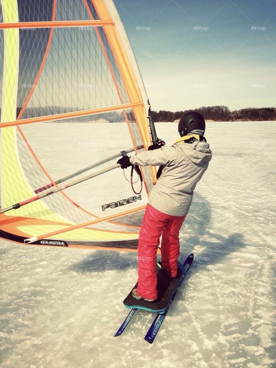 Ice windsurfing