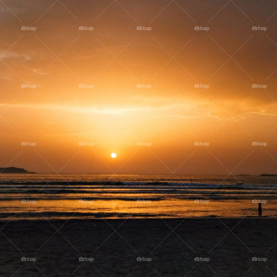 Magic and splendid sunset at essaouira city in Morocco.