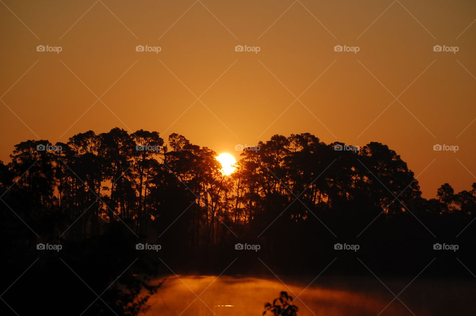 fiery Texas sunset